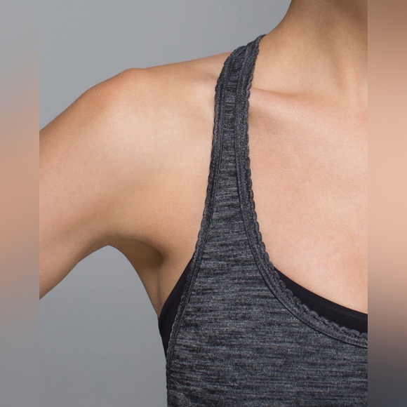 LULULEMON Laser Scalloped Grey & Black Racerback Tank Top - Picture 6 of 15